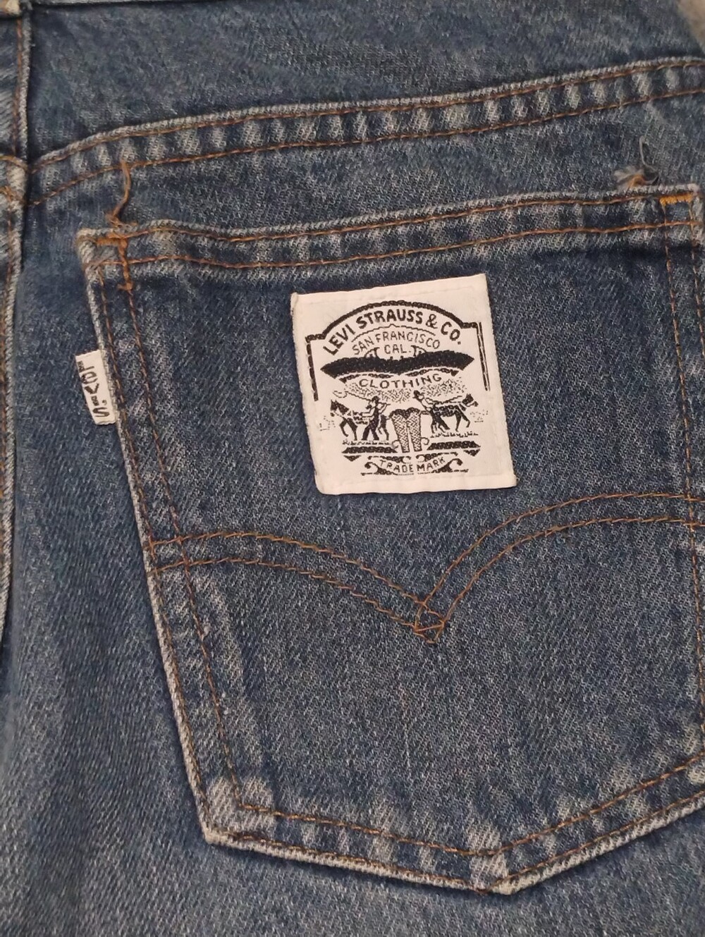 LEVIS White tab women's 2 horse pull white patch Jeans RARE HTF VINTAGE 70s - Picture 6 of 6